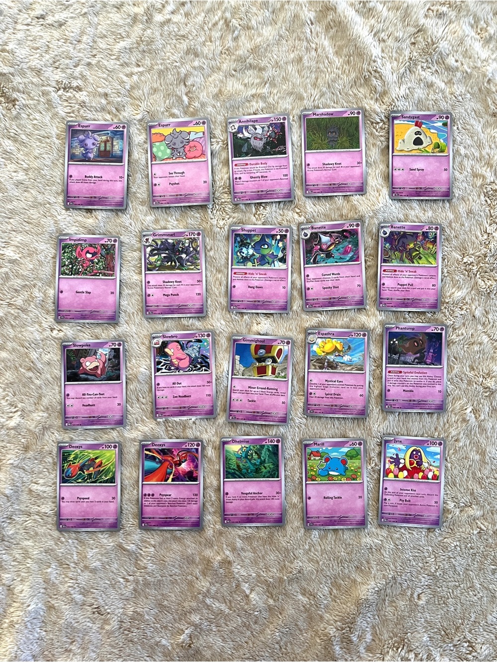 Pokemon Bulk Pyschic Common TCG 20 Cards